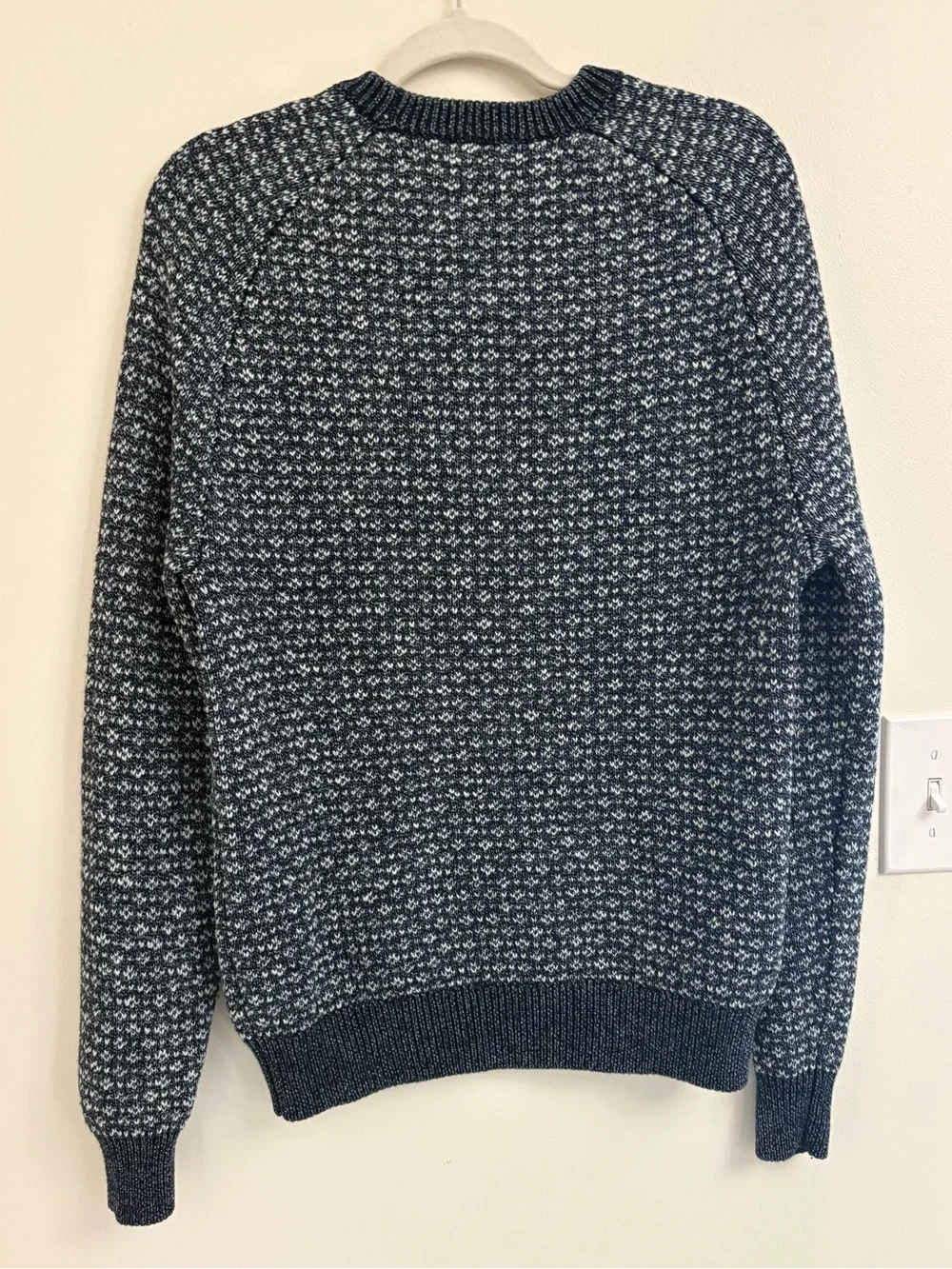 Faherty Donegal Crew Sweater Men’s S Charcoal Birdseye Merino Wool Fisherman